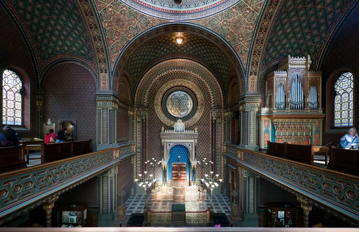 Ornamented dome and ark of the Spanish Synagogue on Prague Jewish Quarter tours