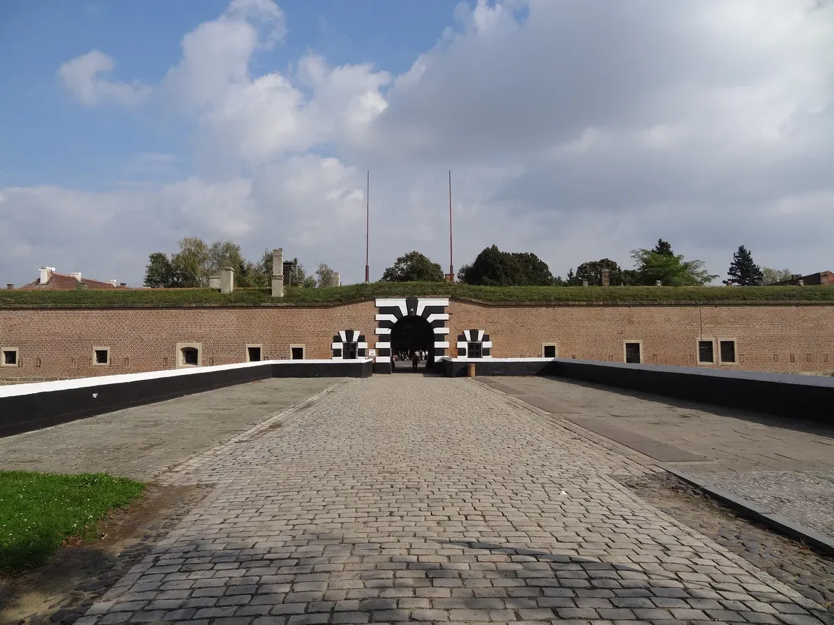 Main gate of the Small Fortress on a Terezin tour from Prague